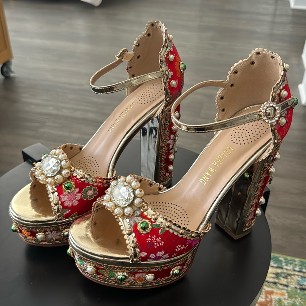 Queen Red Gem Tall Hell Sandal